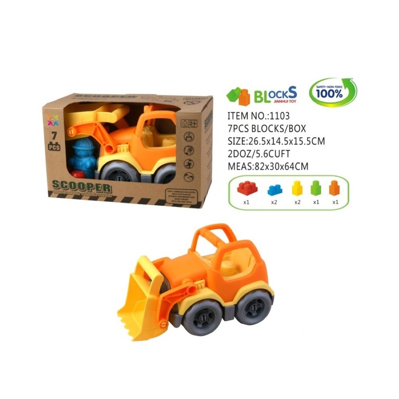 Roll Up Kids Eco Friendly Scooper Bricks Vehicle (7 Pcs)