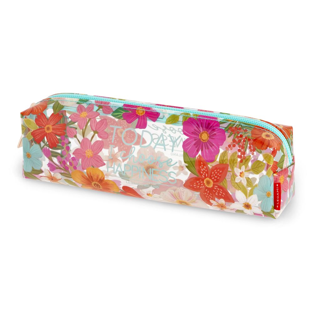 Legami Transparent Pencil Case - Flowers