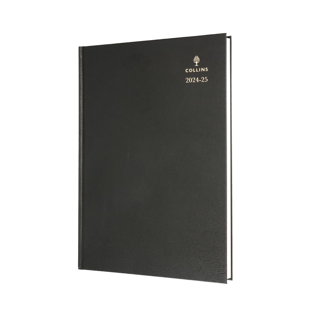 Collins Debden Standard Desk Academic July 2024 - July 25 A4 Day To A Page Mid Year Diary Planner (Appointments) College/ University Term Journal - Black - 44M.99-2425 (432 Sheets)