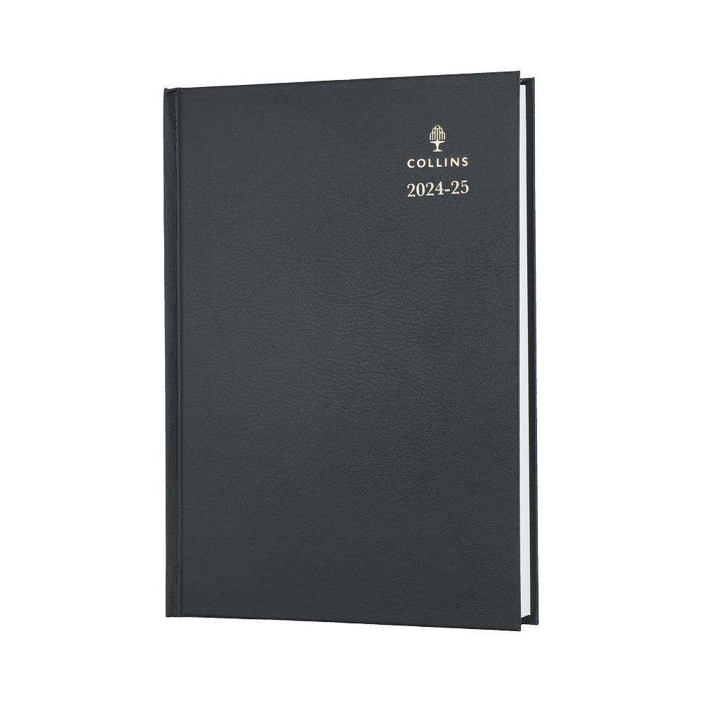 Collins Debden Standard Desk Academic July 2024 - July 25 A5 Day To A Page Mid Year Diary Planner (Appointments) College/ University Term Journal - Black - 52M.99-2425 (432 Sheets)