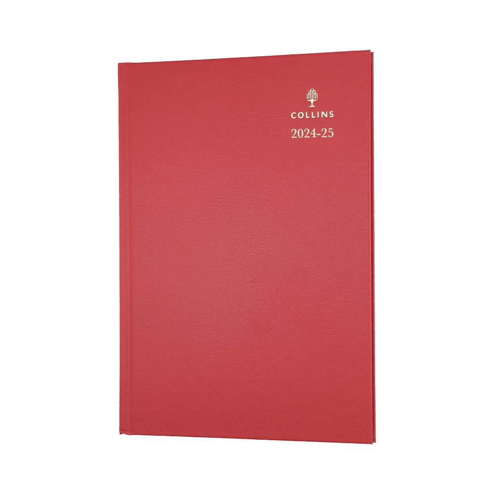 Collins Debden Standard Desk Academic July 2024 - July 25 A5 Week To View Mid Year Diary Planner College/ University Term Journal - Red - 38M.15-2425 (128 Sheets)