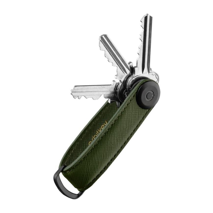 Orbitkey Saffiano Leather Keychain Olive