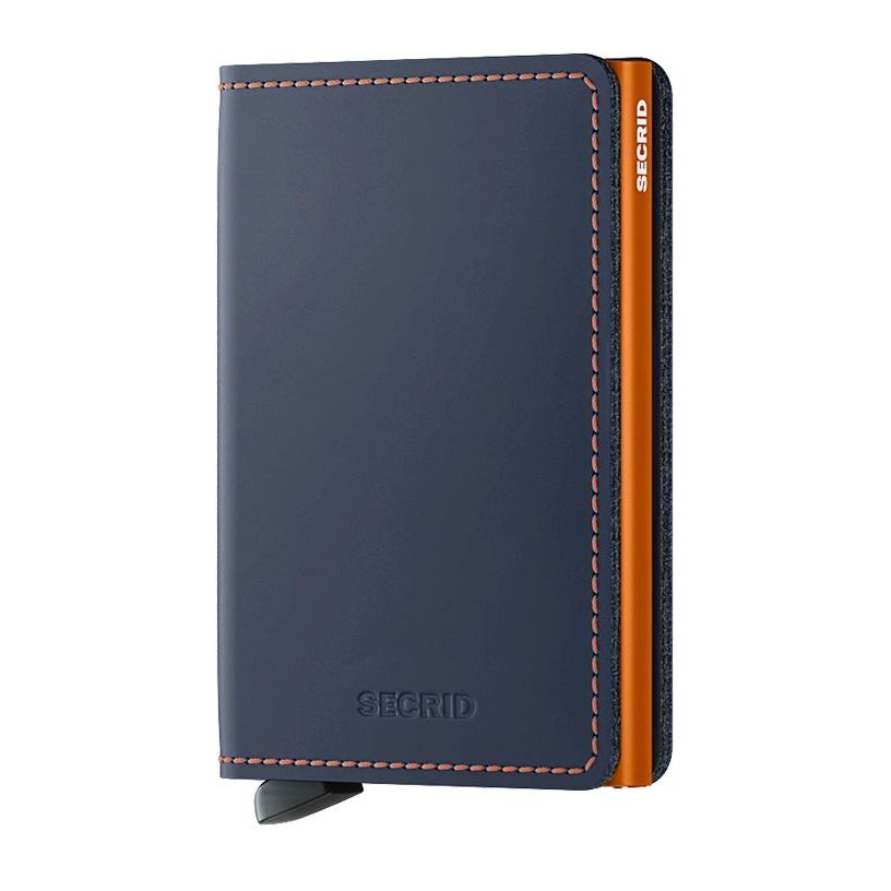 Secrid Slimwallet - Matte Leather - Night Blue/Orange