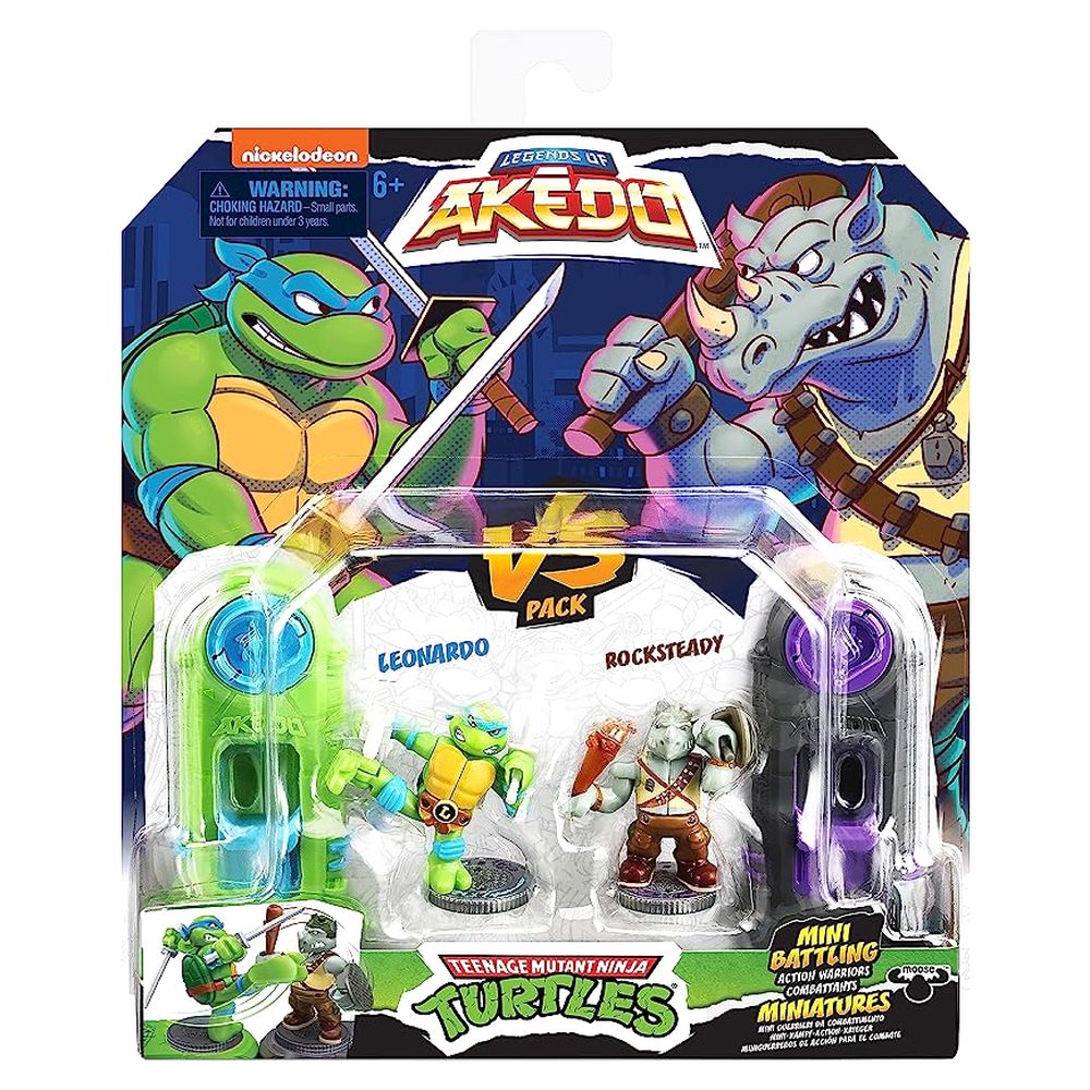 Legends Of Akedo Tmnt Leonardo Vs Rocksteady Mini Battling Action Warriors 15244