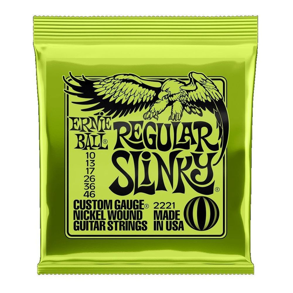 Ernie Ball 2221 Regular Slinky Electric Guitar Strings - Nickel Wound (10-46 Gauge)