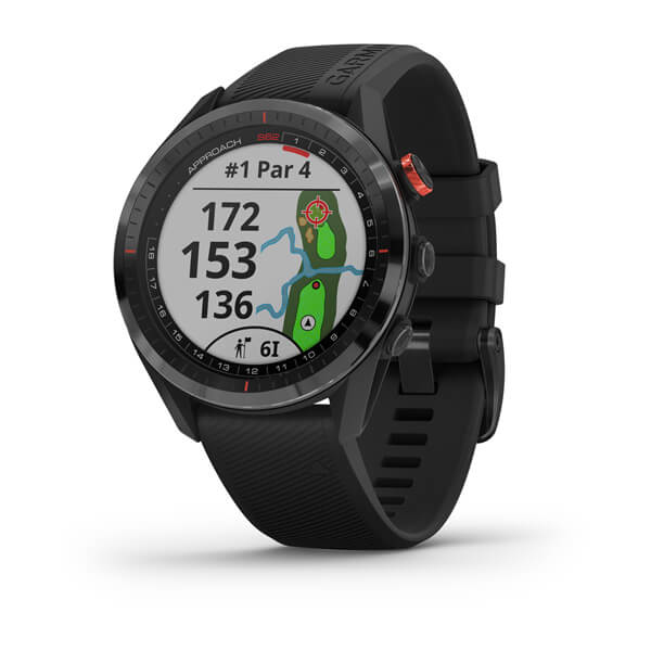 Garmin Approach S62 Black Ceramic Bezel with Black Silicone Band Smartwatch