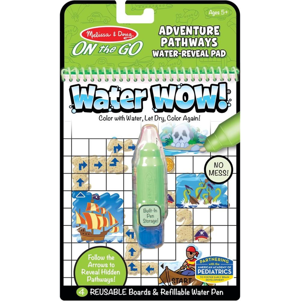 Melissa & Doug On The Go Water Wow Water-Reveal Pad - Adventure Pathways - Hidden Paths (4 Scenes)