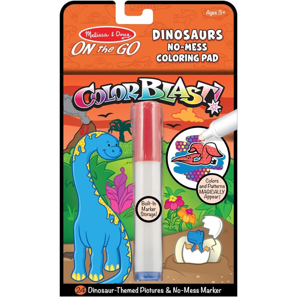 Melissa & Doug On The Go Color Blast Coloring Pad - Dinosaurs (24 Pages)