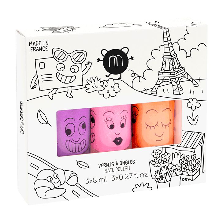 Nailmatic Kids Set Of 3 Water Based Nail Polishes Parisneon