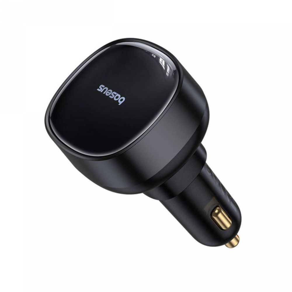 Baseus Enjoyment Pro Car Charger U+ Retractable Type-C Cable 60W - Cluster Black