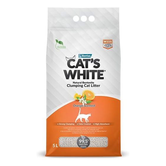 Cat's White Clumping Cat Litter 5L Orange Perfumed