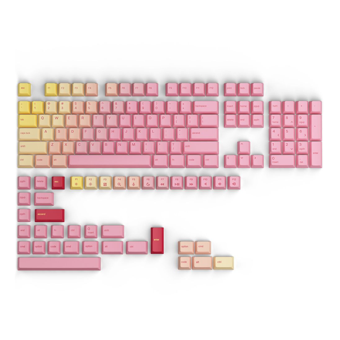 Glorious GPBT Keycaps - Pink Grapefruit