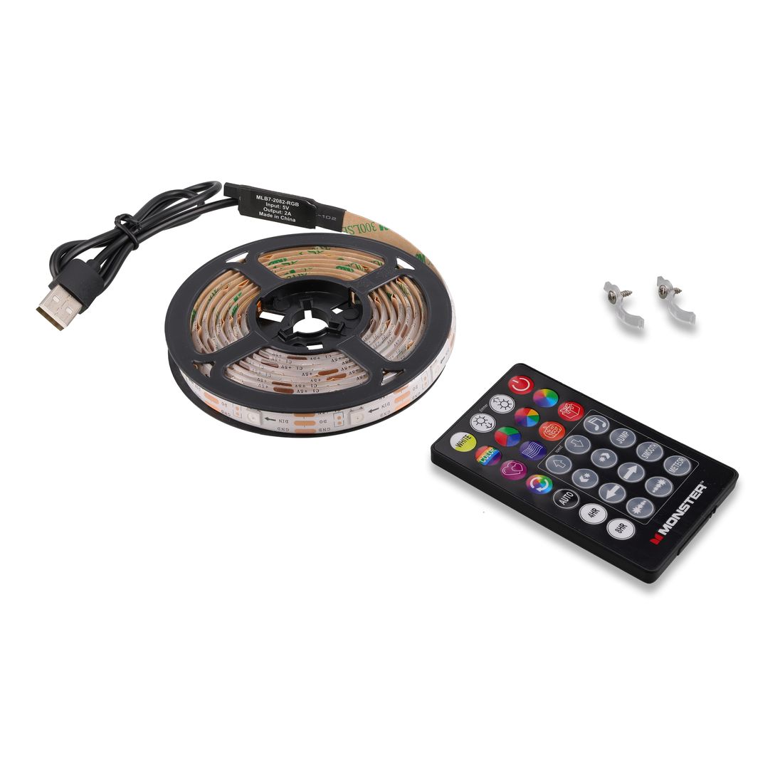 MONSTER Multi Color Flow LED Light Strip with Remote - 2m