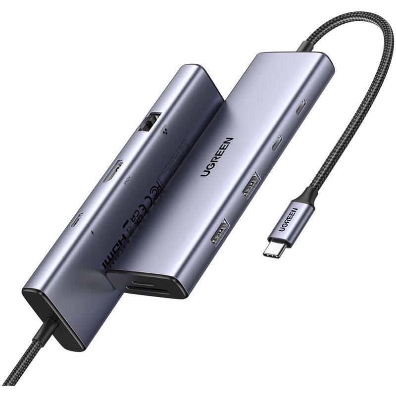 UGREEN 9-in-1 USB-C HUB 2xUSB-A 3.0/USB-C 100W PD/2xUSB-C 3.0/SD/TF/RJ45/4K HDMI - Space Grey