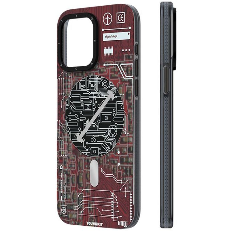 YoungKit Technology Magnetic Series Case For iPhone 15 Pro Max - Red