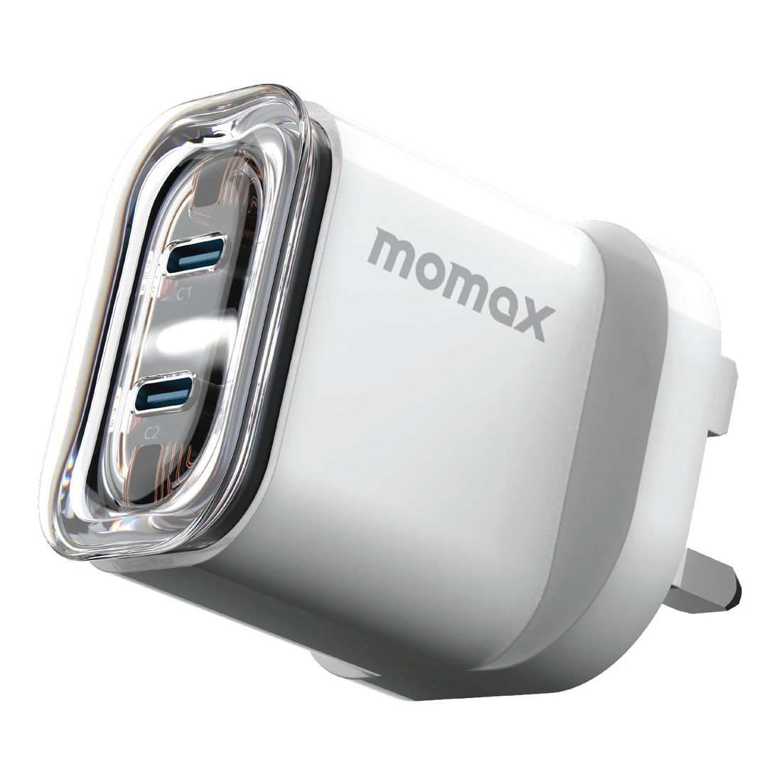 Momax 1-Charger Flow PD 35W 2 Ports Gan Wall Charger - White