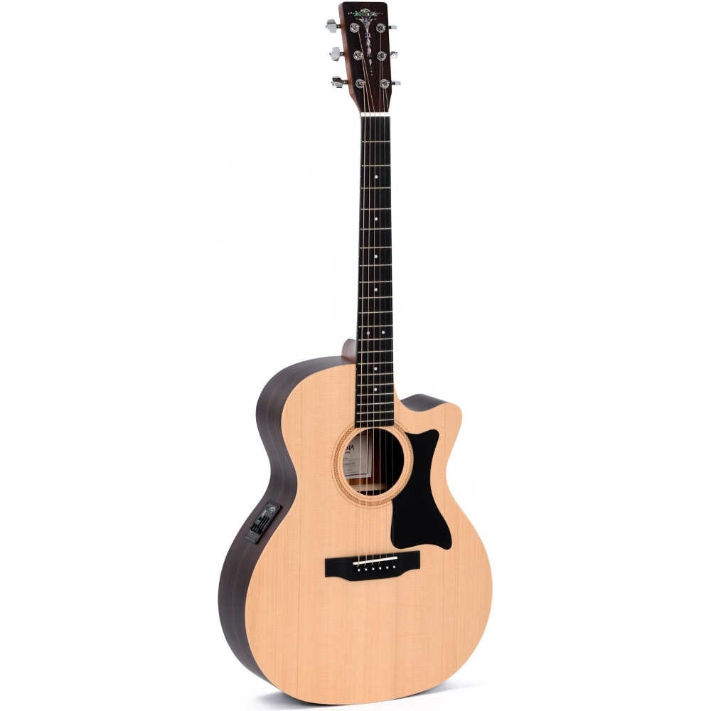 Sigma Guitars GTCE Grand OM-14 Fret Solid Top Sitka Spruce Cutaway Semi-Acoustic Guitar - Include Softcase