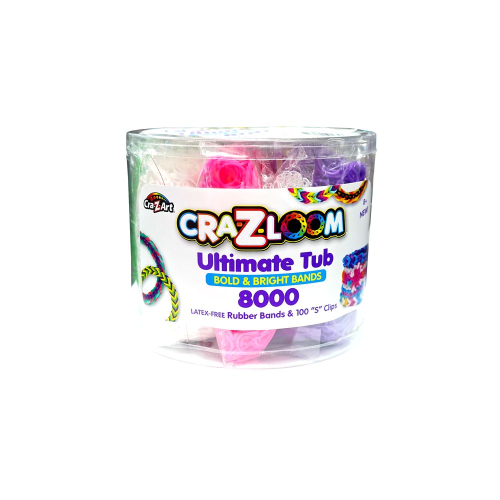 Cra-Z-Art Cra-Z-Loom Ultimate Tub 8000 Bold & Bright Bands