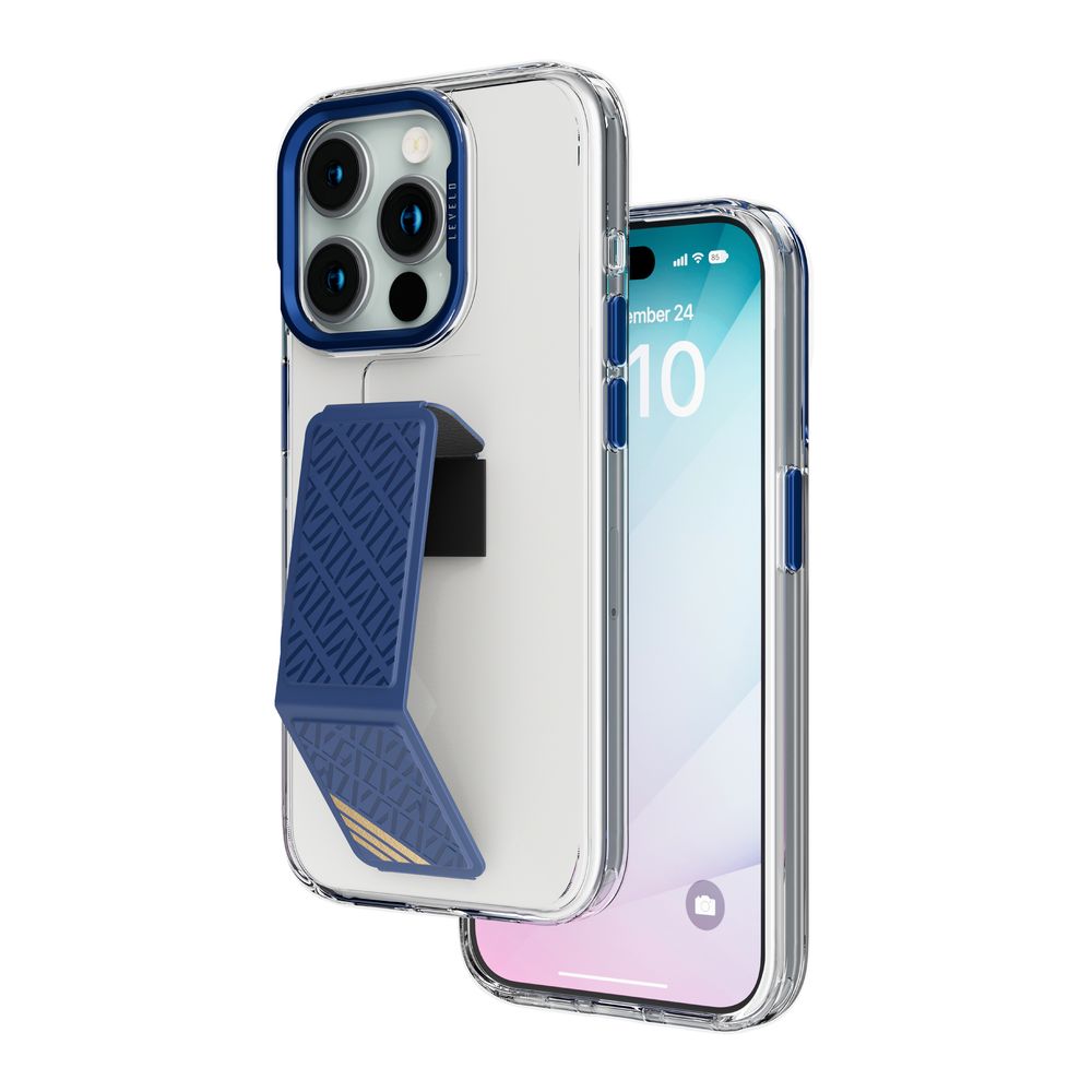 Levelo Morphix Clara Grip Case For iPhone 15 Pro Max - Blue