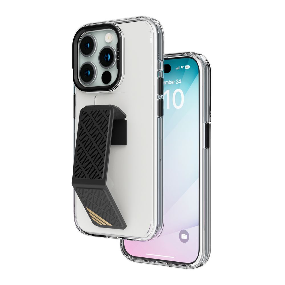 Levelo Morphix Clara Grip Case For iPhone 15 Pro - Black