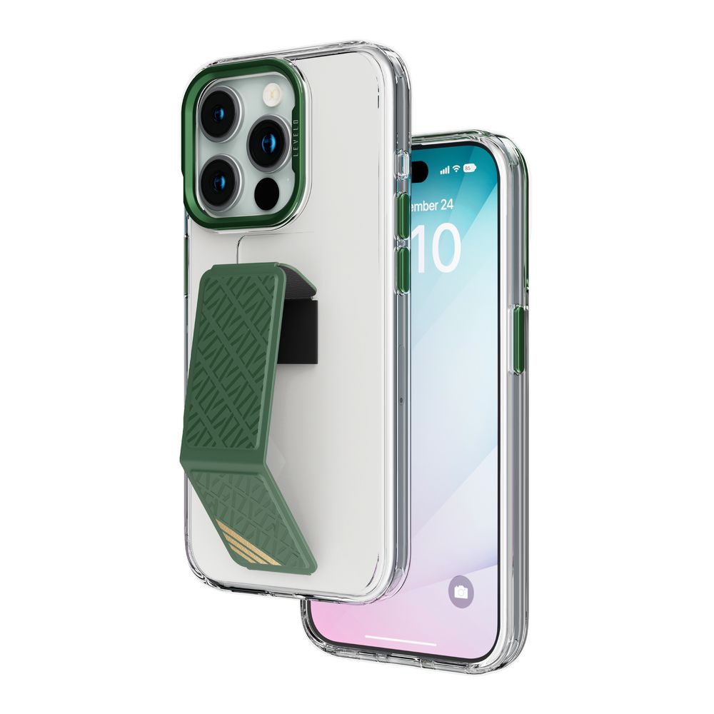 Levelo Morphix Clara Grip Case For iPhone 15 Pro - Green