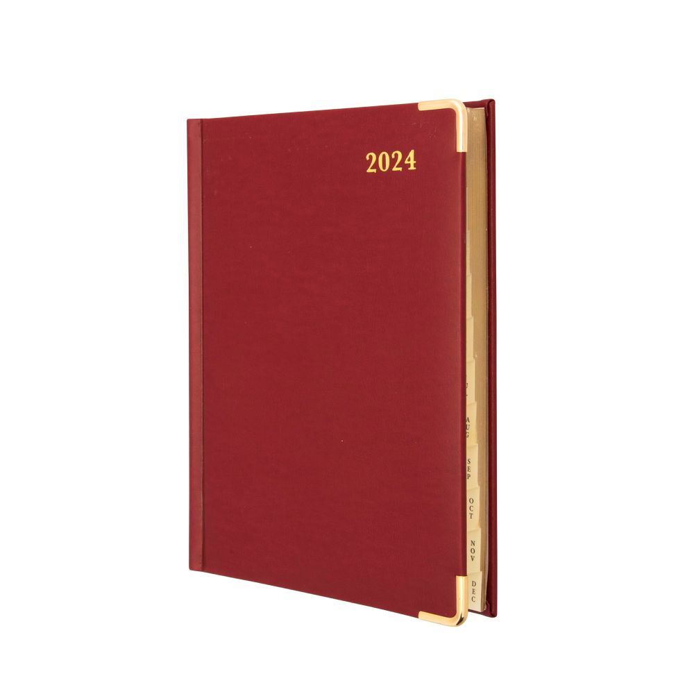 Collins Debden Classic Calendar Year 2024 Compact Day-To-Page Business Planner (With Appointments) - Red