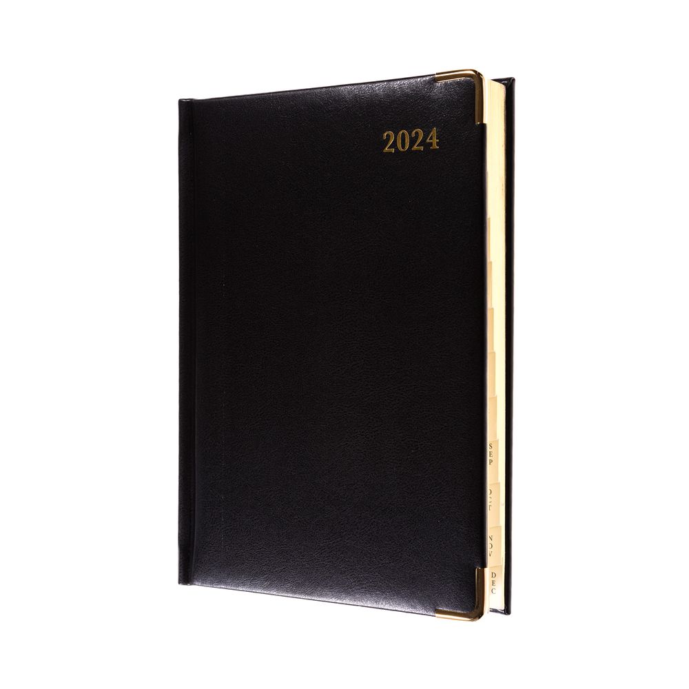 Collins Debden Classic Calendar Year 2024 Compact Day-To-Page Business Planner (With Appointments) - Black