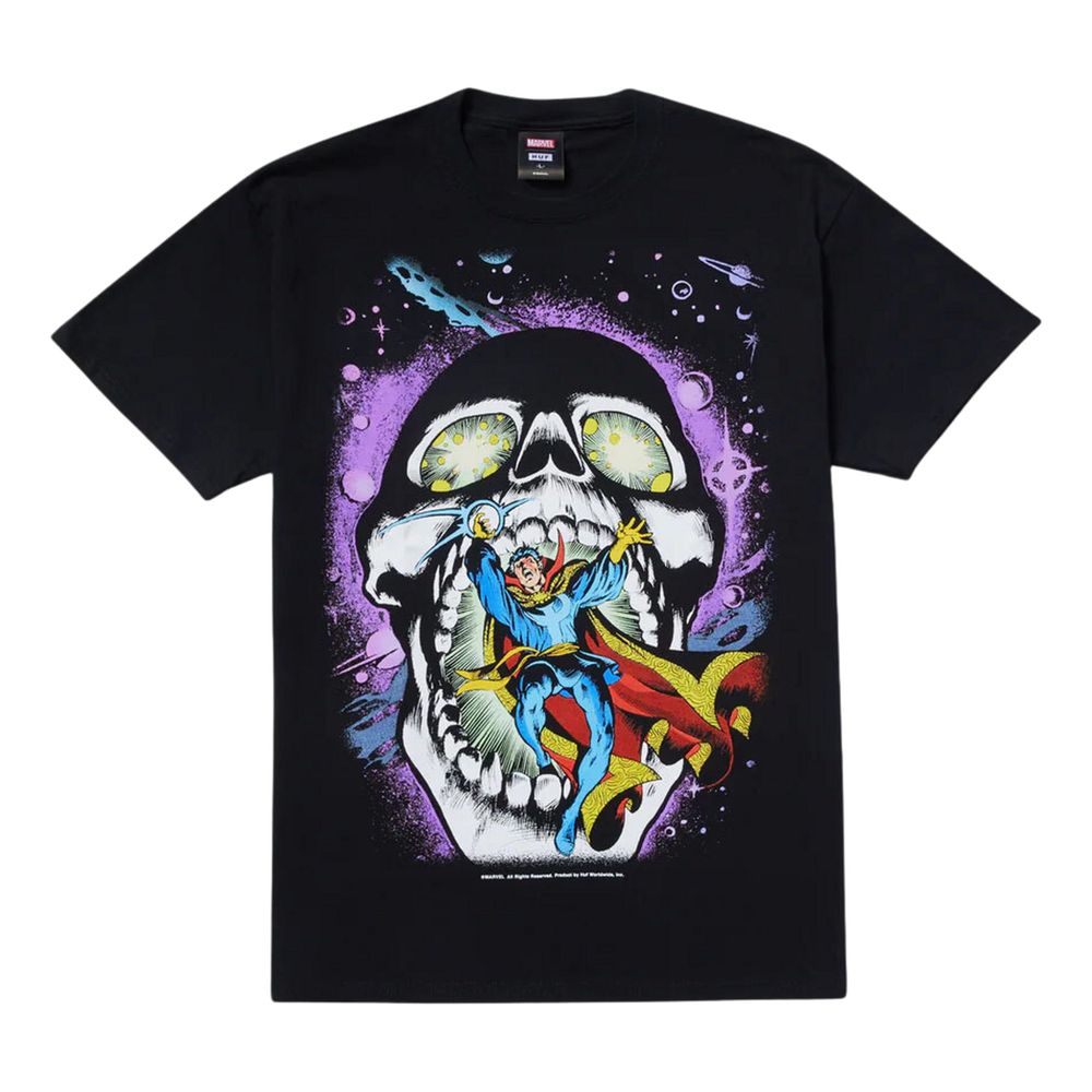 HUF x Avengers Strange Skull Short Sleeved T-Shirt - Black - S