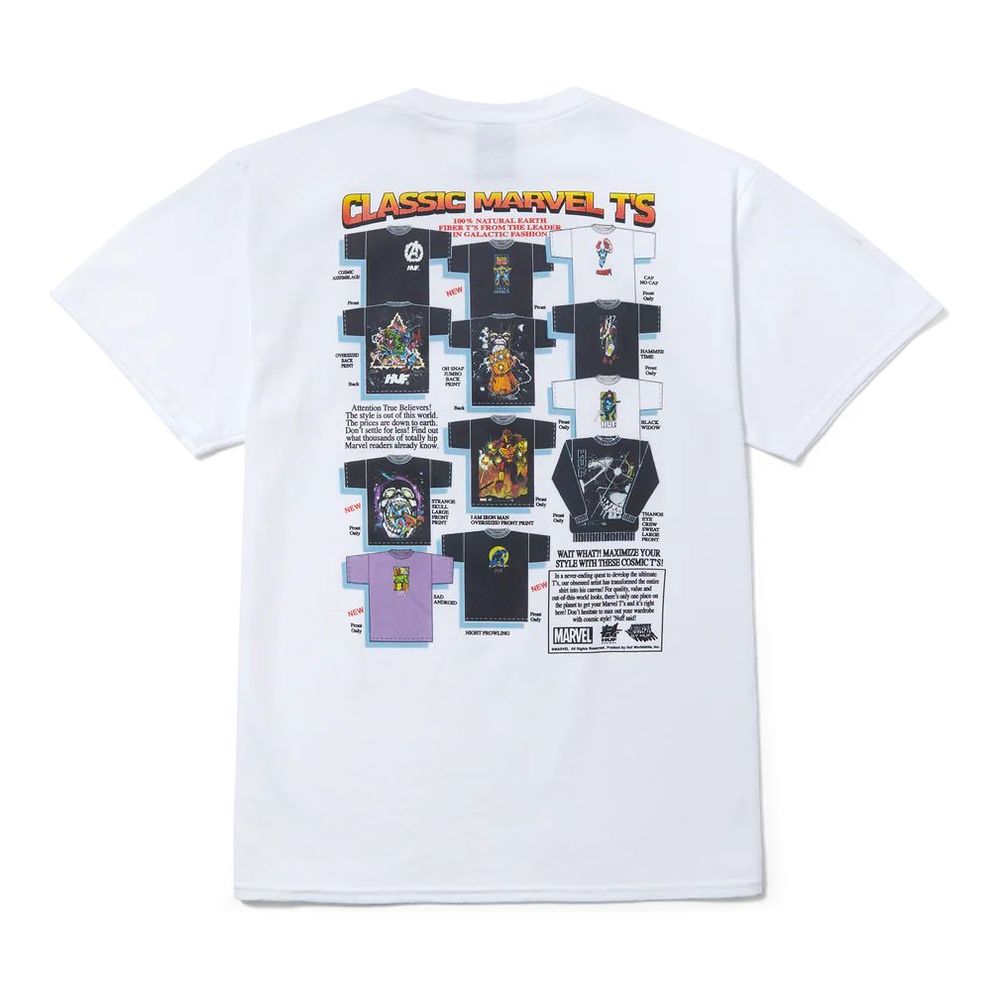 HUF x Avengers Galactic Short Sleeved T-Shirt - White - M