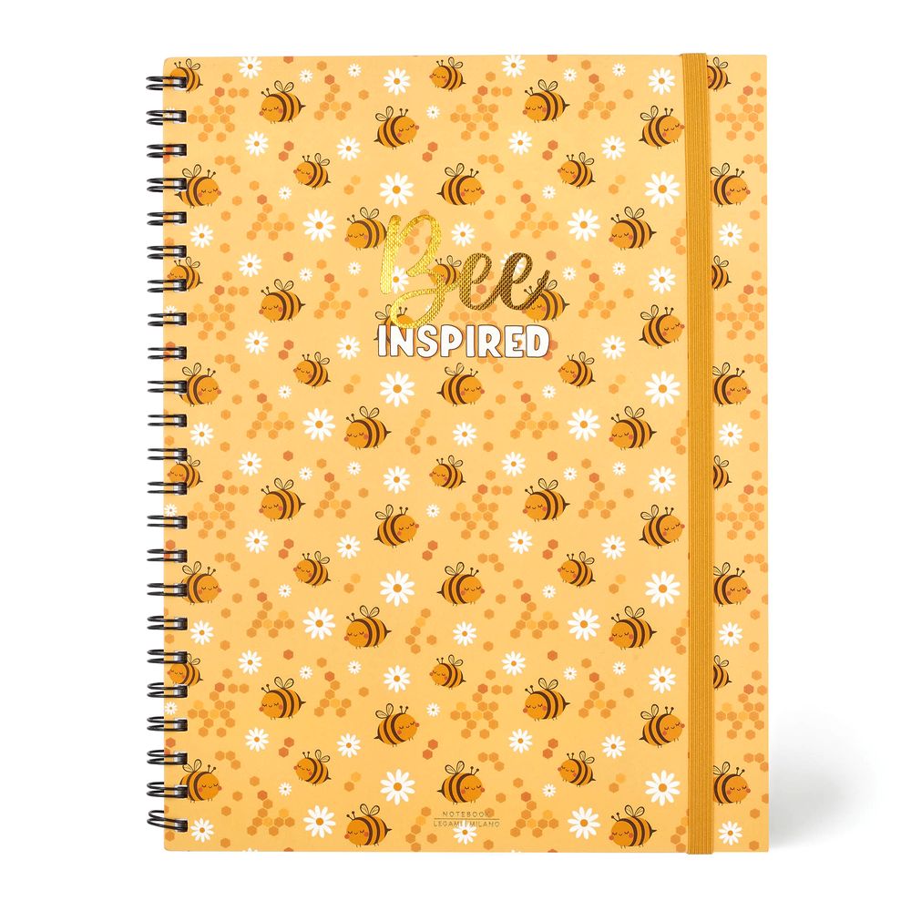 Legami 3-In-1 Maxi Trio Spiral A4 Lined Notebook - Bee (204 Pages)