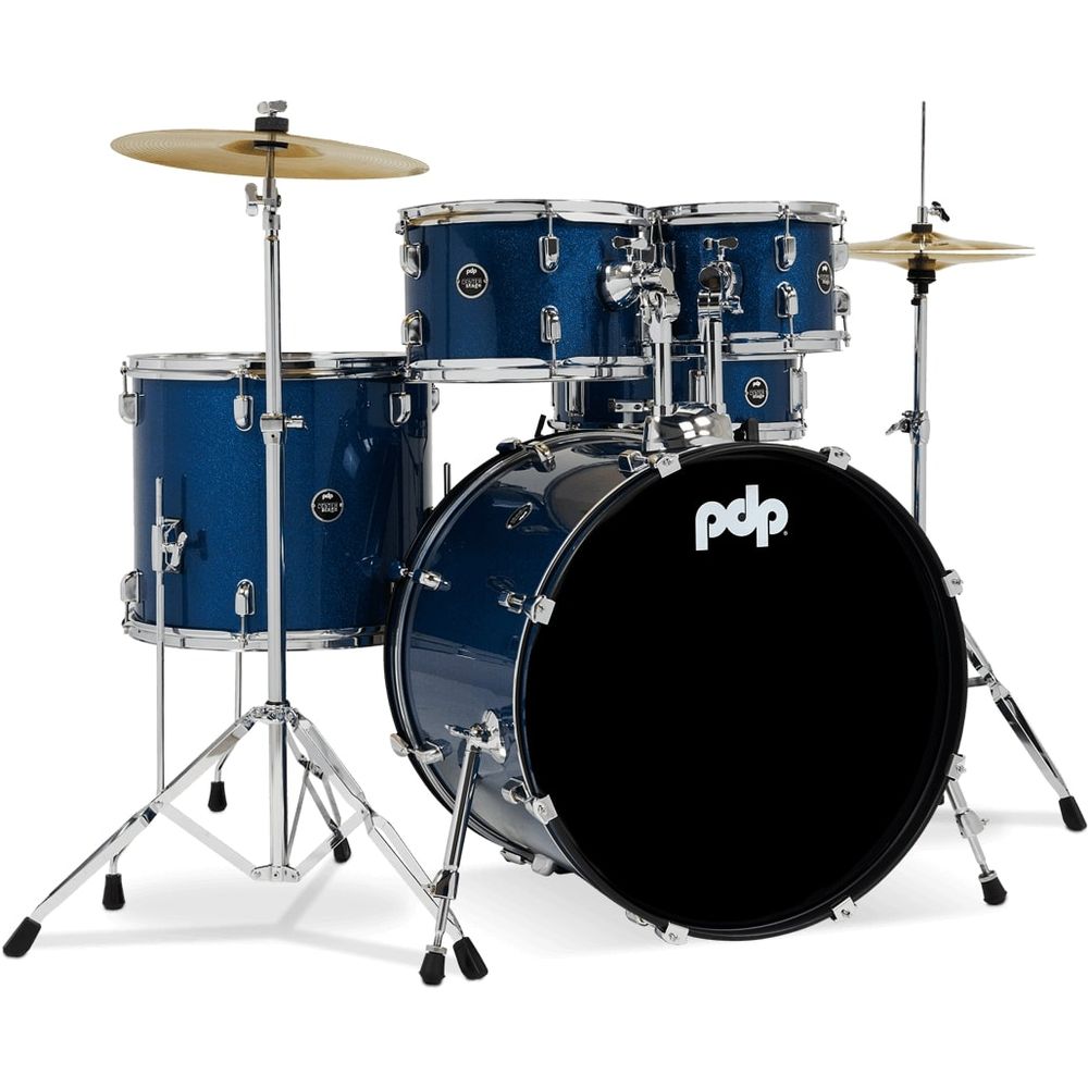 PDP Drums PDCE2215KTRB Center Stage 5-piece Complete Drum Set with Cymbals - Royal Blue Sparkle