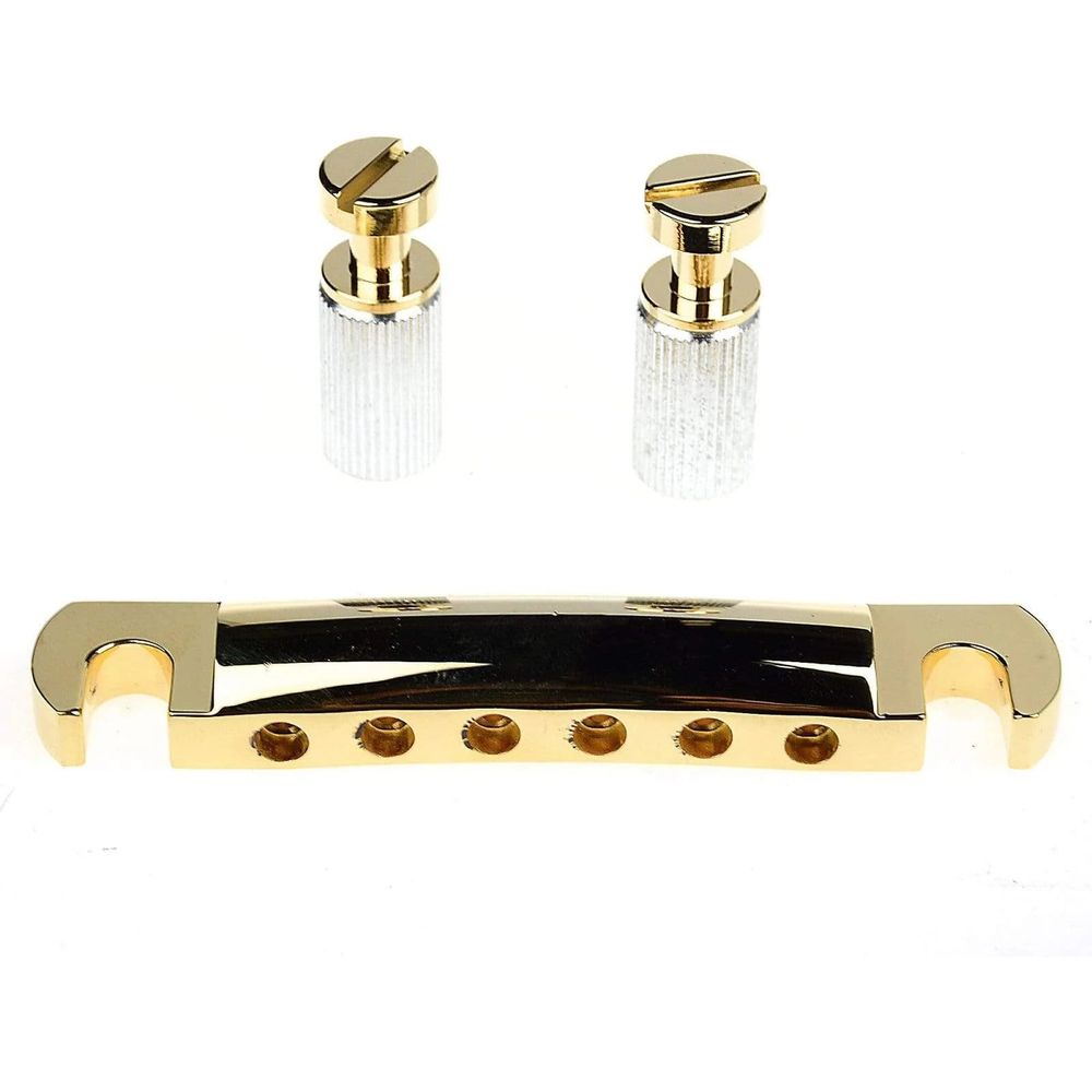 Gibson Accessories PTTP-020 Stop Bar Tailpiece with Studs and Inserts - Gold