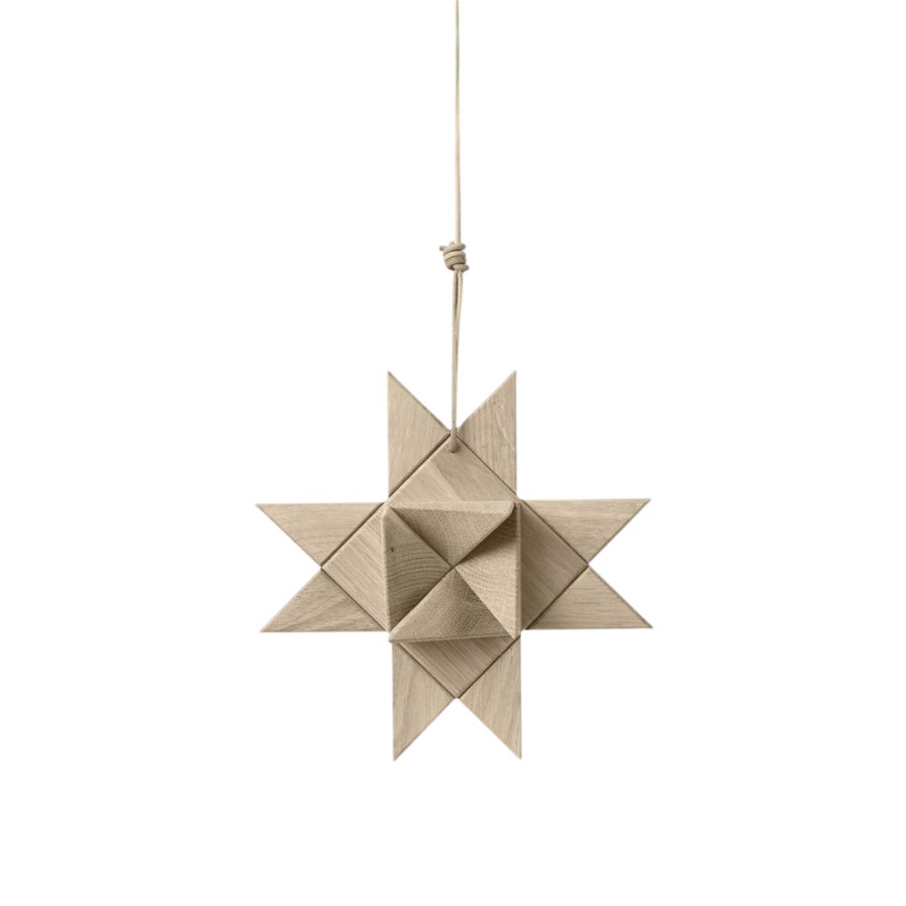 Boyhood Frobel Star Hanging Oak Wood Display Figure (8.4cm)