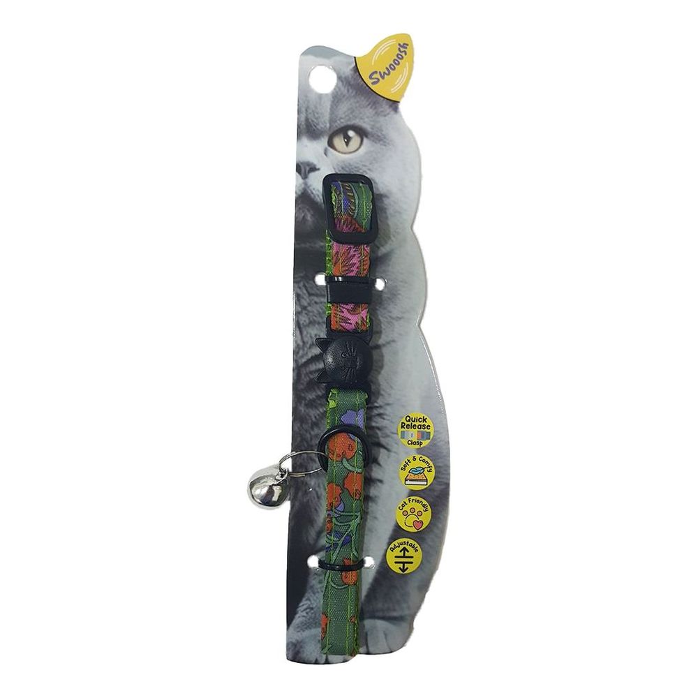 Swooosh Sun & Shine Safe Cat Collar - Green