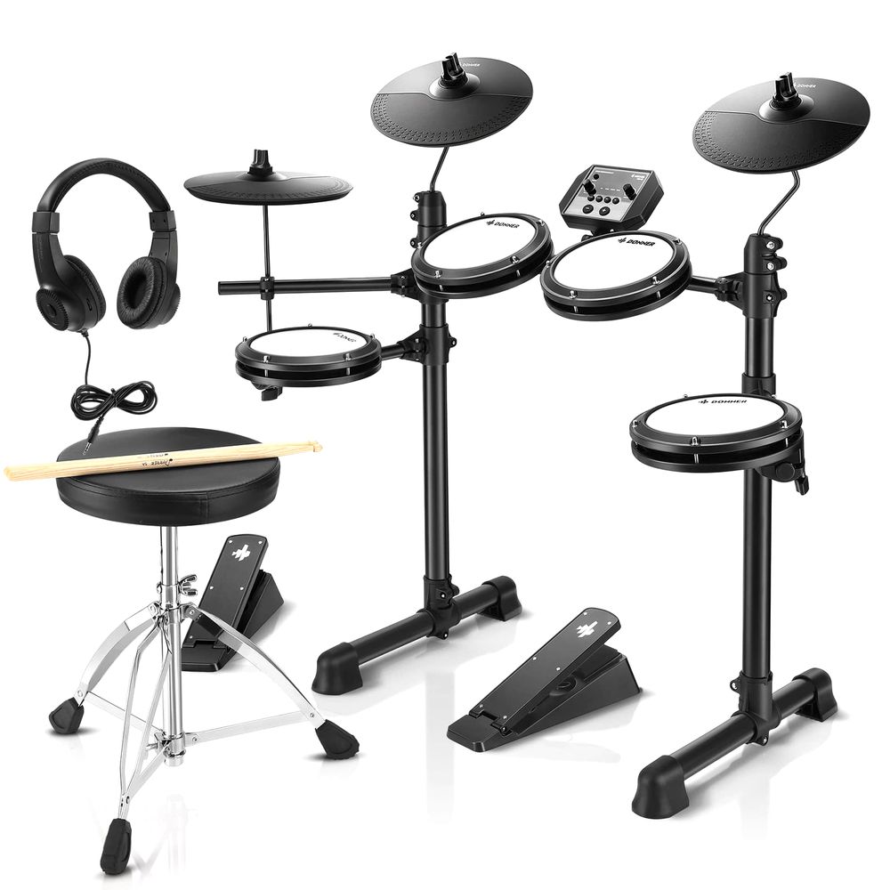 Donner DED-80P 8-Piece Electronic Drum Kit - Black