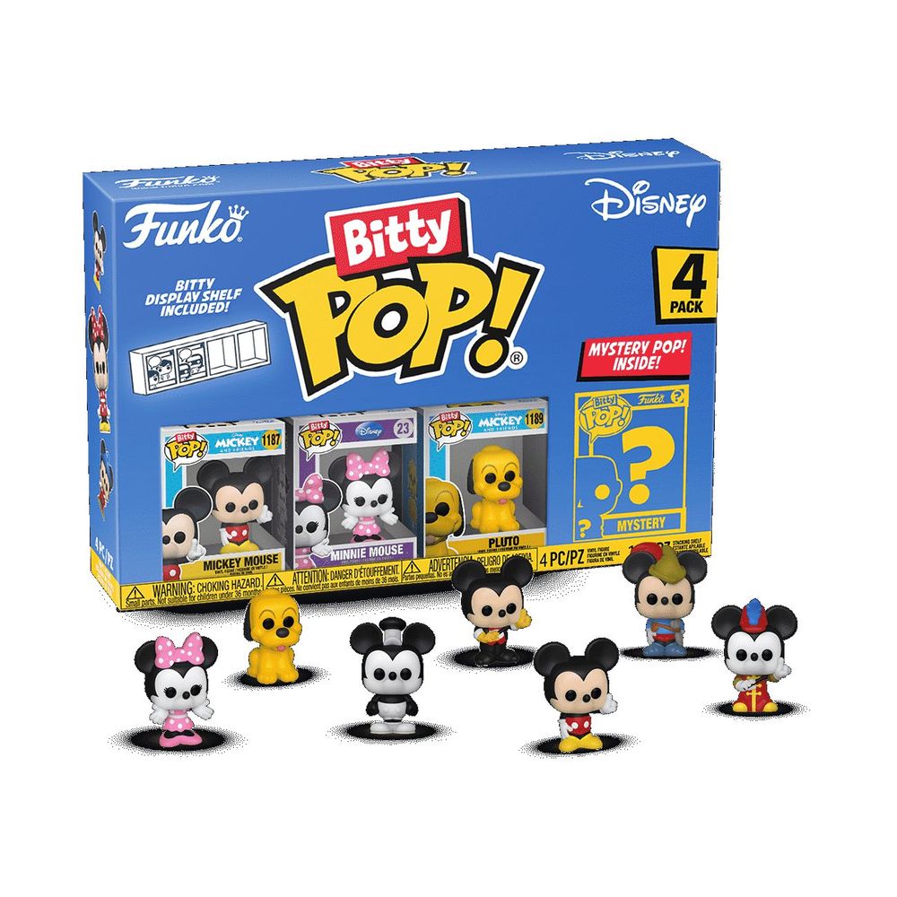 Funko Bitty Pop! Disney Classic Mickey 1-Inch Vinyl Figure (Pack of 4) - FU71319