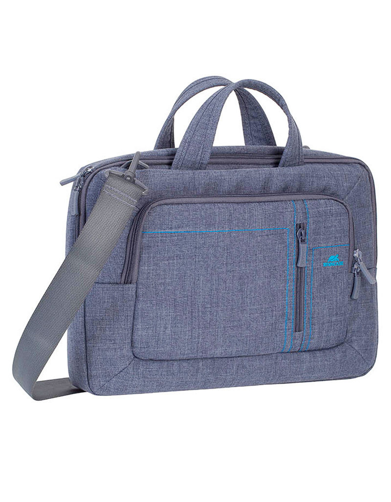 Rivacase 7520 Canvas Shoulder Bag Grey Laptop 13.3 Inch