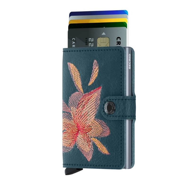 Secrid Miniwallet - Stitch Leather - Magnolia Petrolio