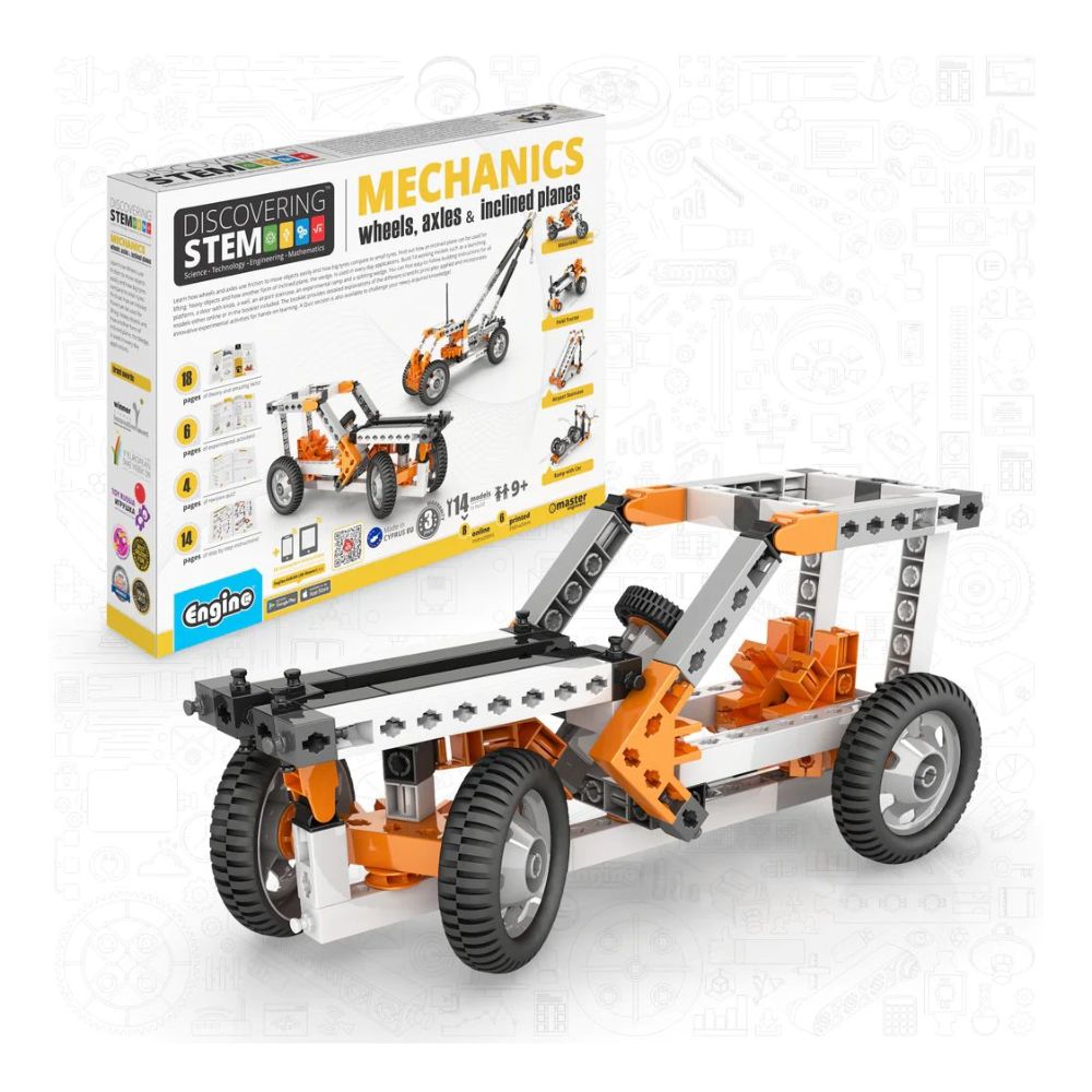 Engino Discovering Stem Mechanics Wheels Axles & Inclined Planes Set