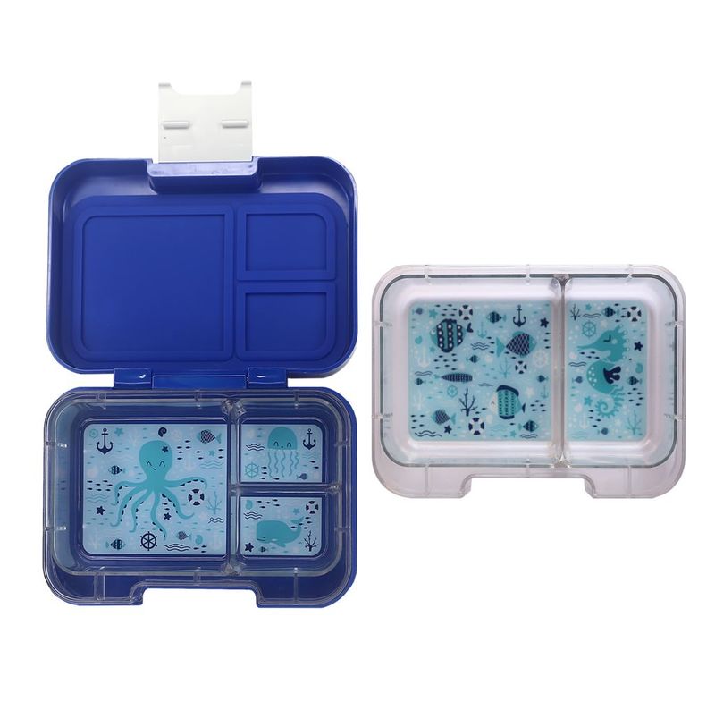 Munchbox Munchi Snack Seaside Blue Blue/White Lunchbox