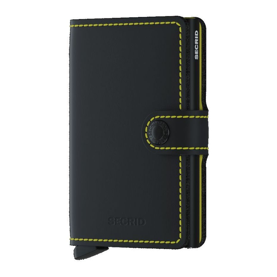 Secrid Miniwallet - Matte Leather - Black/Yellow