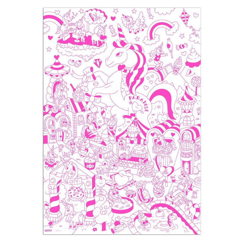 Omy Large Poster Lily Unicorn Pink