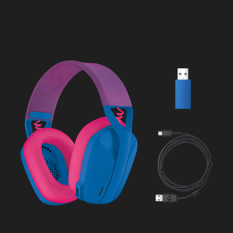 Logitech G 981-001062 G435 Lightspeed Wireless Gaming Headset - Blue and Raspberry