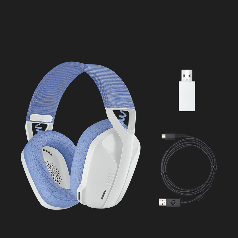 Logitech G 981-001074 G435 Lightspeed Wireless Gaming Headset - Off White/Lilac