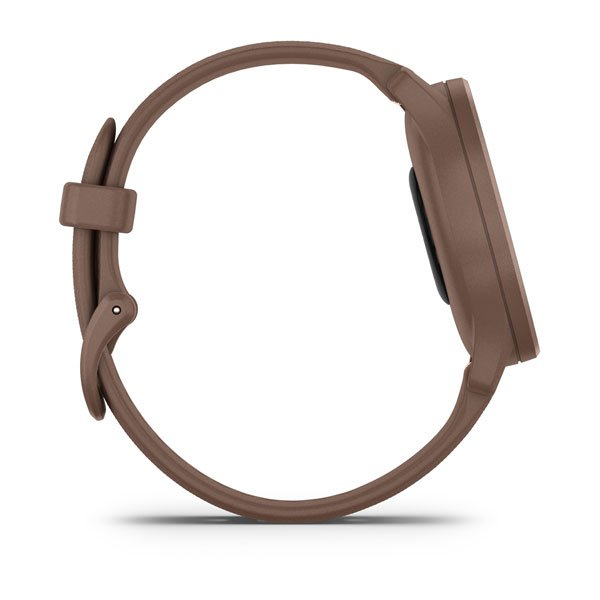 Garmin Vivomove Sport Smartwatch Cocoa Case and Silicone Band with Peach Gold Accents