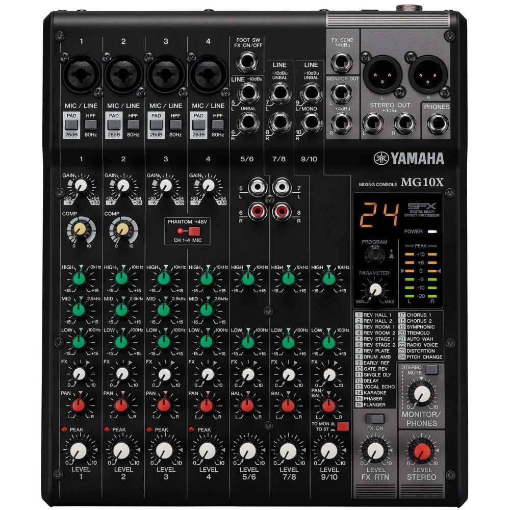 Yamaha MG10X Cv 10-Channel Stereo Mixer - Black