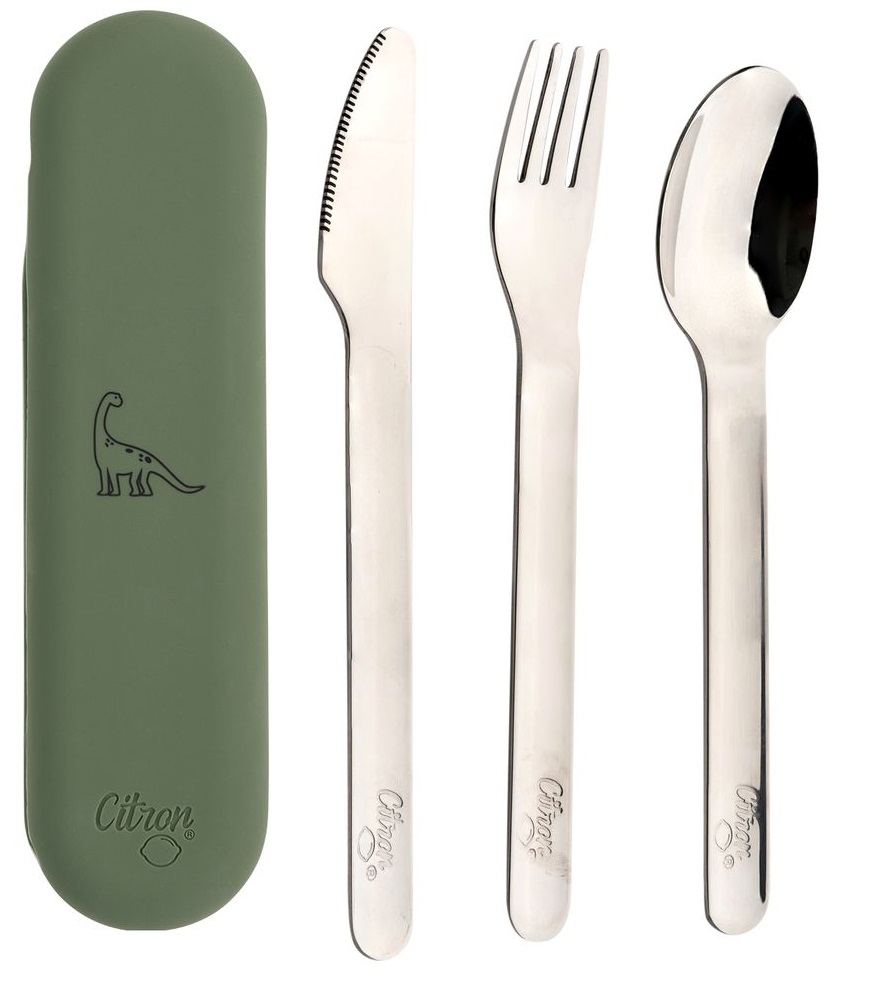 Citron Cutlery Set (Spoon/Fork/Knife) - Olive Green