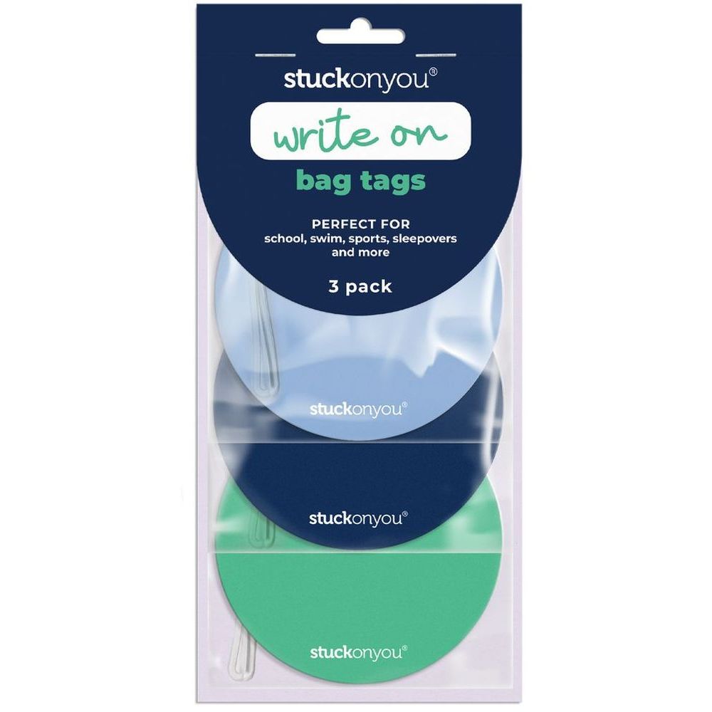 Stuck on You Write on Bag Tags - Ocean (3 Pack)