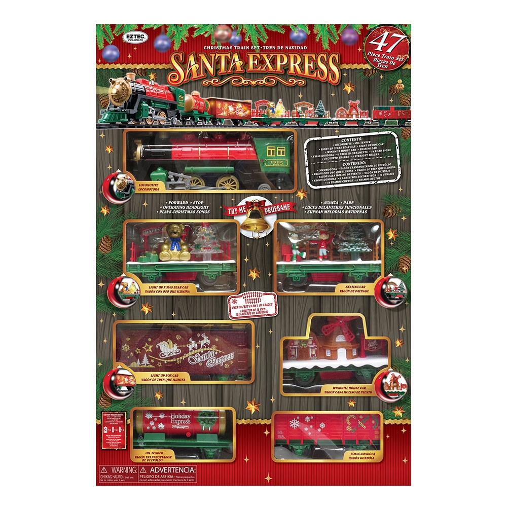 Eztec Santa Express Light-Up Christmas Train Set