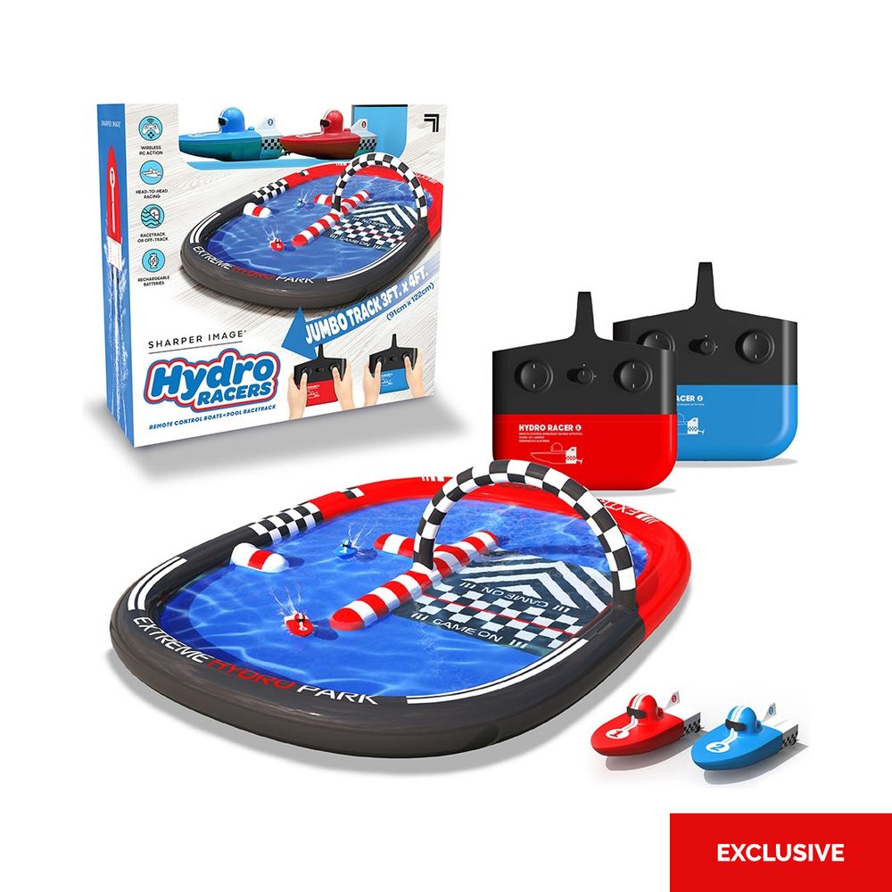 Sharper Image Hydro Park Racers Remote Control Boats with Pool Racetrack